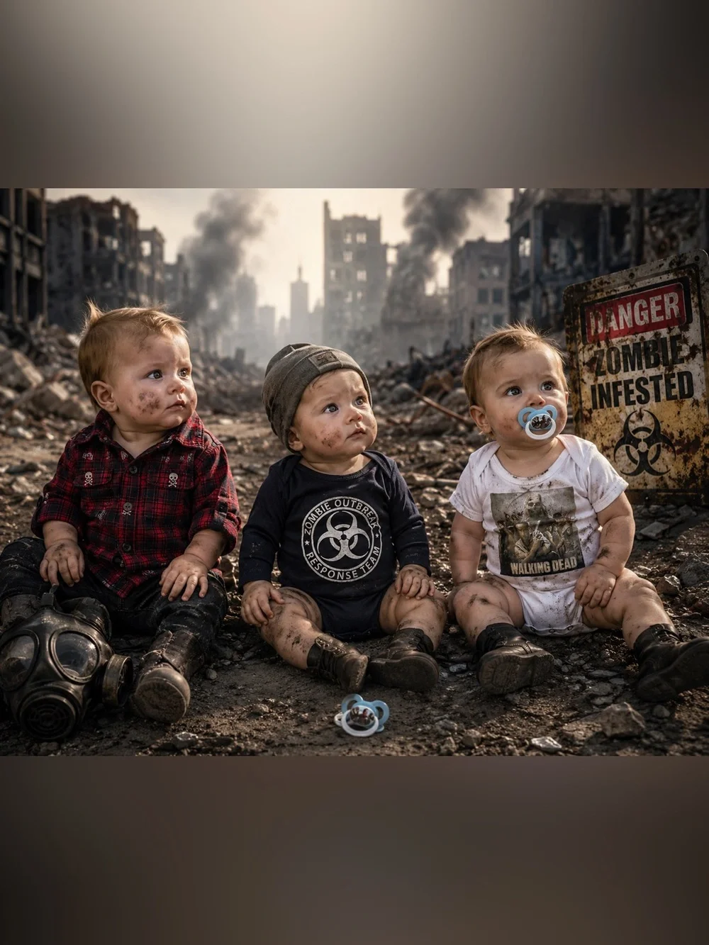 apocalypse walking dead baby outfit bundle shirt , 2 jumpers pacifier